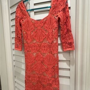 Free People Medallion Coral Lace Dress